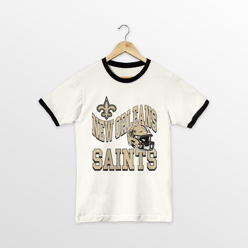 NEW ORLEANS SAINTS HARD EARNED VINTAGE RINGER TEE