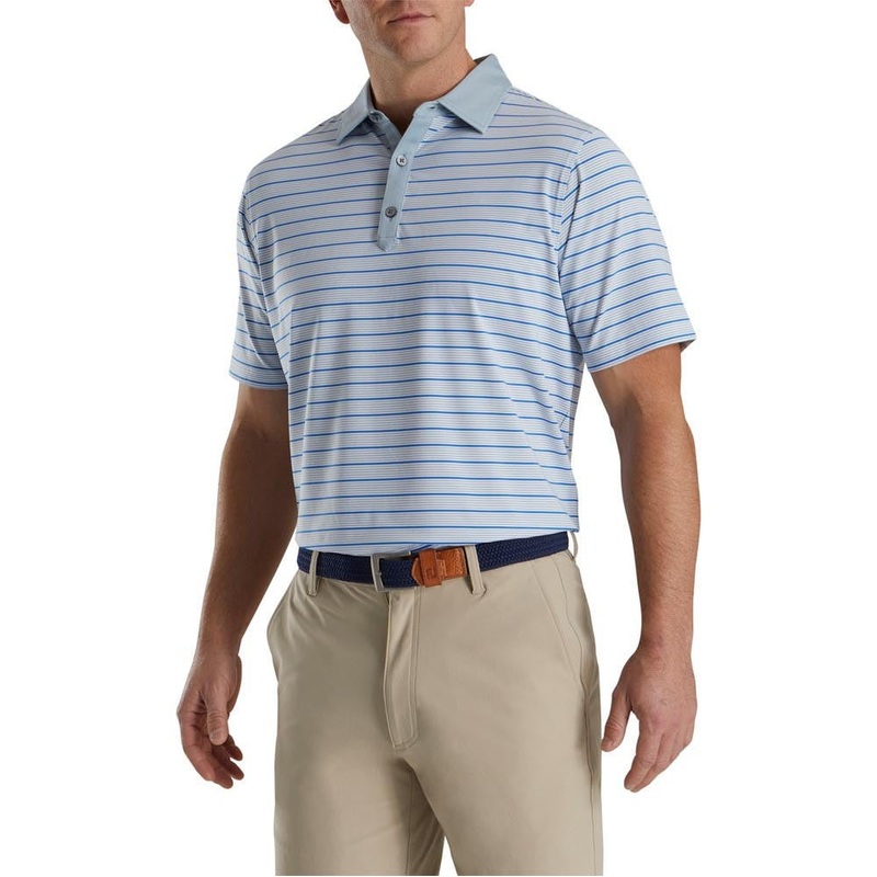 FootJoy Accented Stripe Lisle Self Collar Golf Polo