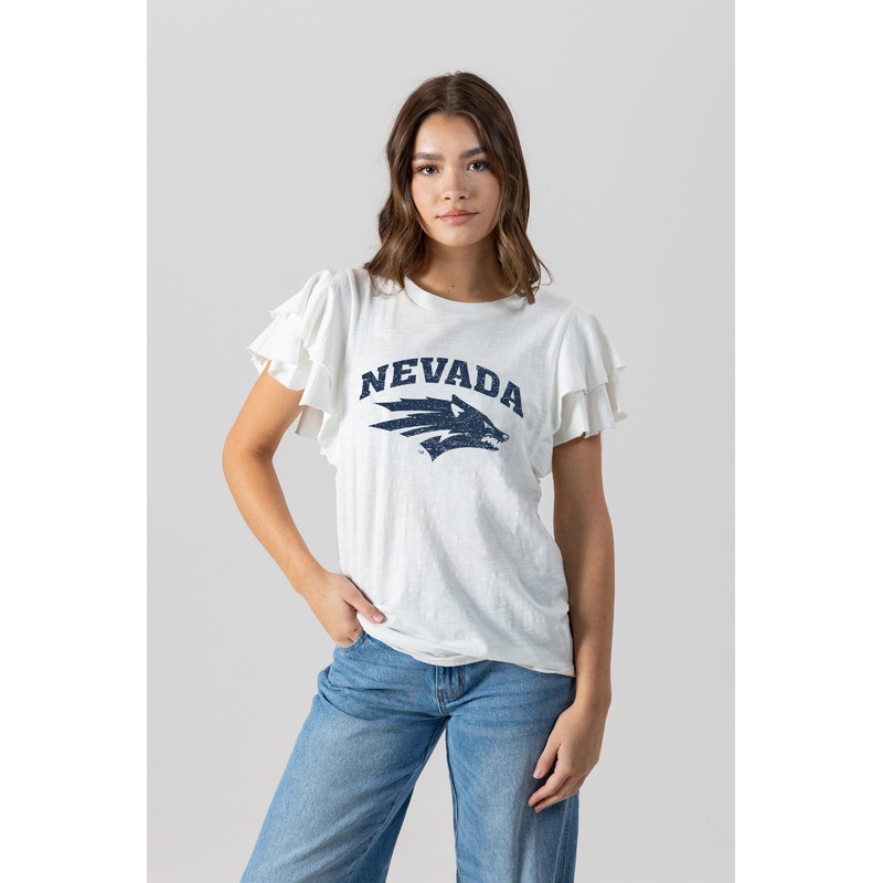 NEVADA WOLF PACK All In To Win Flutter Crewneck Top