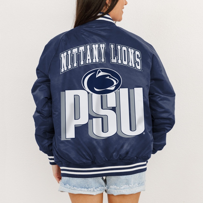PENN STATE NITTANY LIONS FIERCE FOCUS SPORT STRIPE VARSITY JACKET