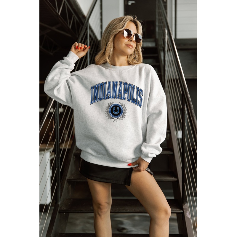 INDIANAPOLIS COLTS TRADITION REFINED PREMIUM FLEECE CREWNECK PULLOVER