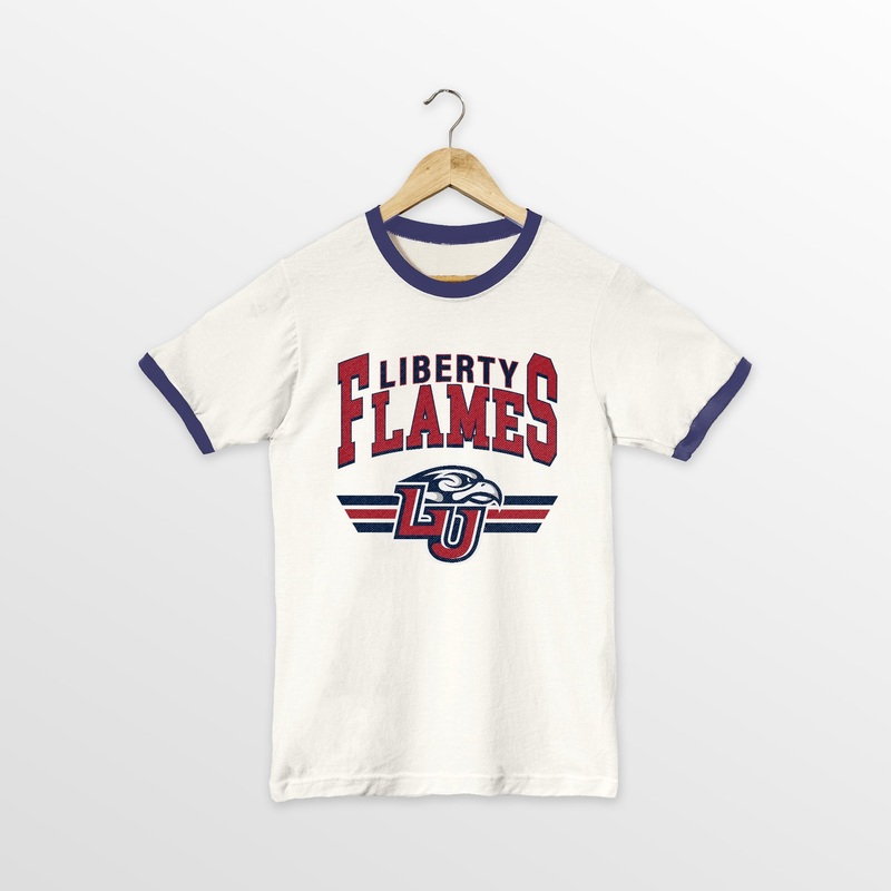 LIBERTY FLAMES SWIFT STRIKE VINTAGE RINGER TEE