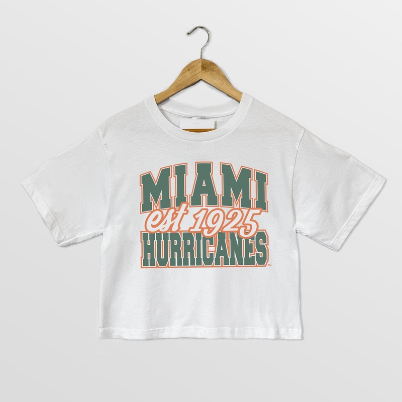 MIAMI HURRICANES DEEP ROOTS BOXY FIT WOMEN’S CROPPED TEE