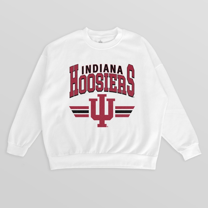 INDIANA HOOSIERS SWIFT STRIKE PREMIUM FLEECE DROP SHOULDER CREWNECK PULLOVER
