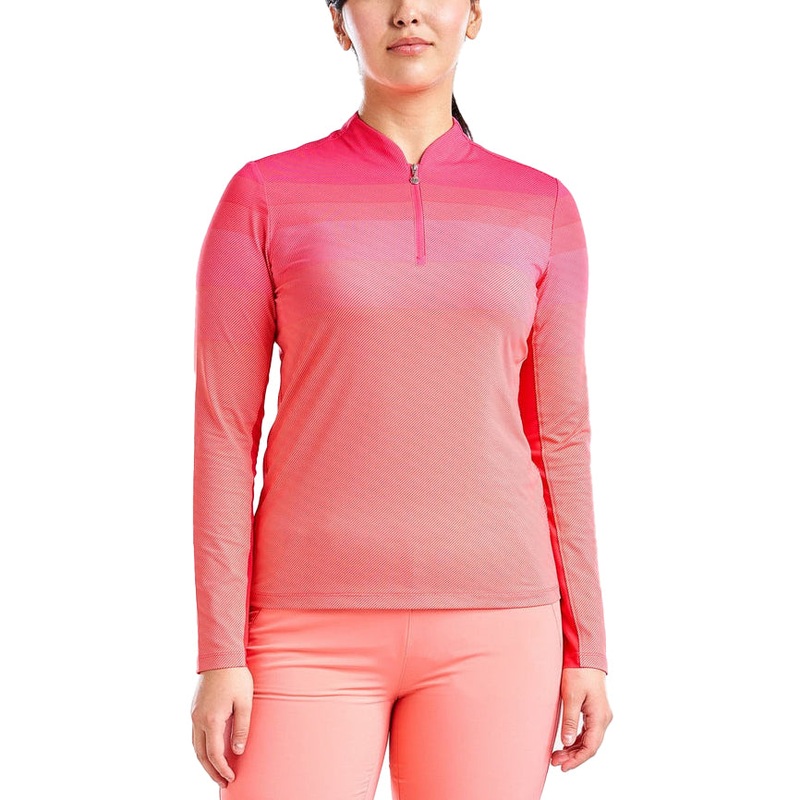 Nivo Women’s Lolita UV Long Sleeve Mock Neck Golf Shirt – Cherry