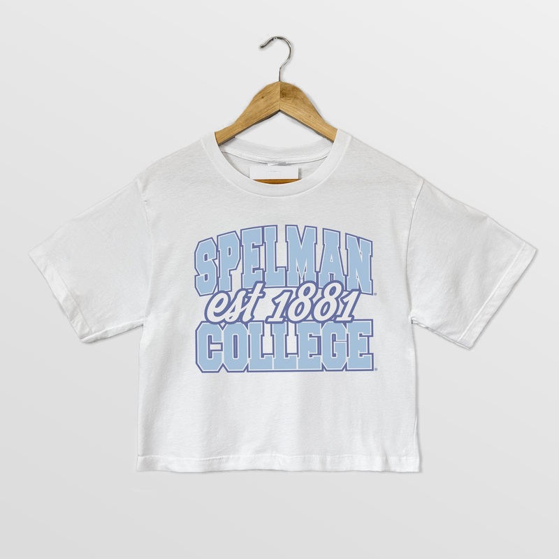 SPELMAN COLLEGE JAGUARS DEEP ROOTS BOXY FIT WOMEN’S CROPPED TEE