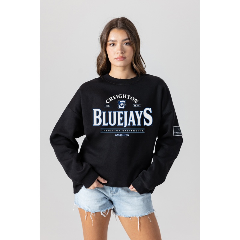 CREIGHTON BLUEJAYS Players Only Fleece Drop-Shoulder Crew