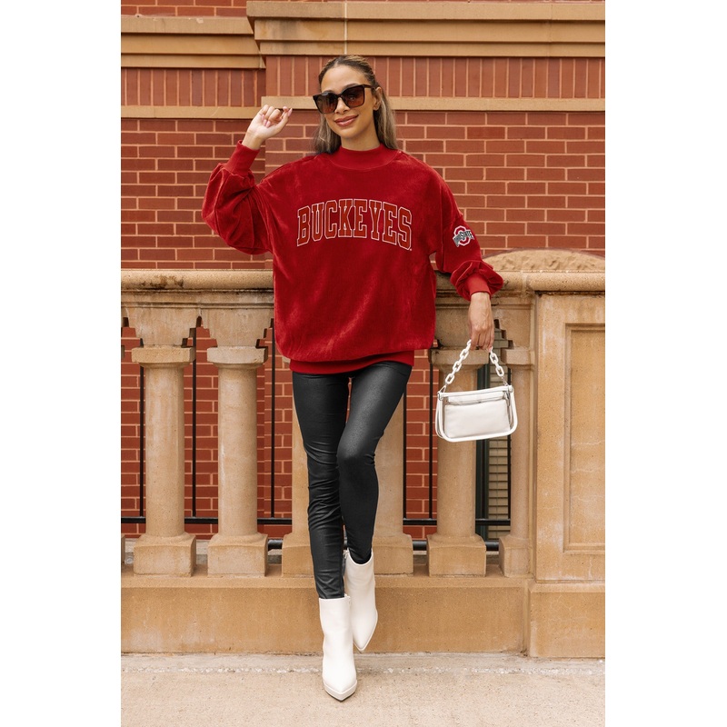 OHIO STATE BUCKEYES MAKE A MOVE MOCK NECK CHENILLE PULLOVER