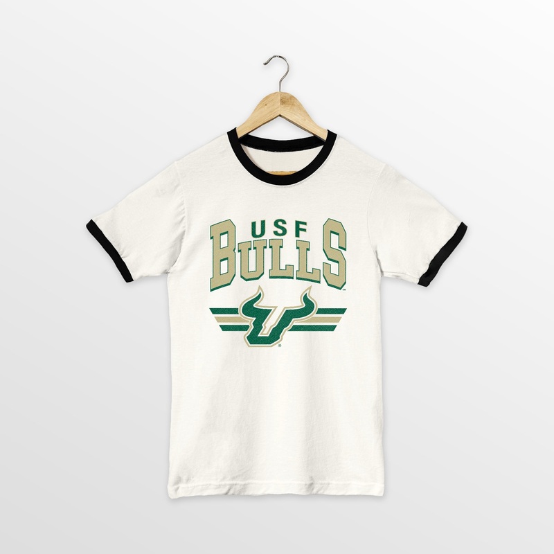 SOUTH FLORIDA BULLS SWIFT STRIKE VINTAGE RINGER TEE