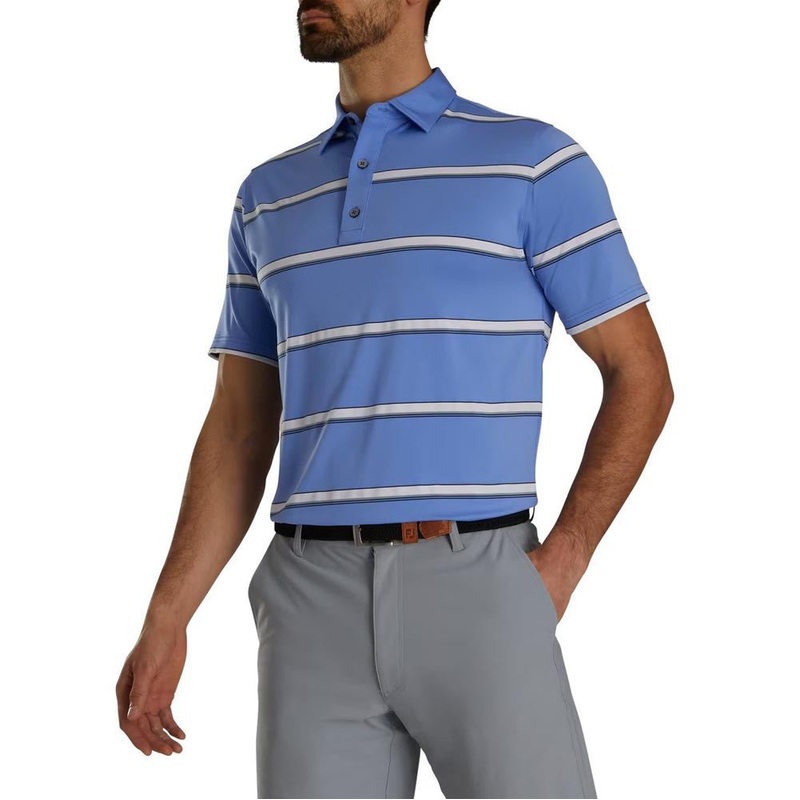FootJoy Open Stripe Lisle Self Collar Polo
