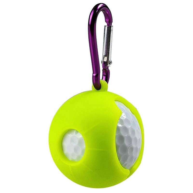 Golf Ball Holder Silicone Golf Balls Carrier Golf Balls Protective Cover with Buckle for Golf Bag Belt Sport Light Green