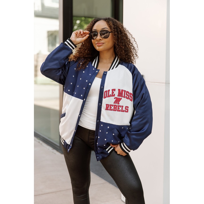 OLE MISS REBELS REFINED RIVALRY THROWBACK VARSITY BOMBER JACKET