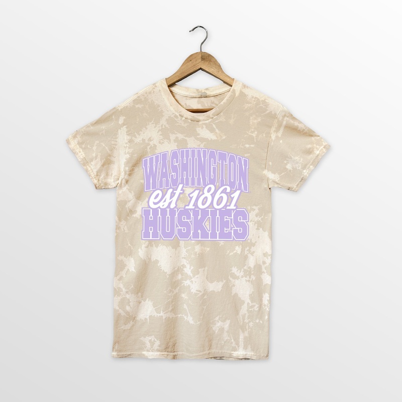 WASHINGTON HUSKIES DEEP ROOTS BLEACH WASH TEE