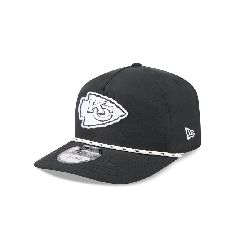 Kansas City Chiefs Black and White Rope 19TWENTY Snapback Hat