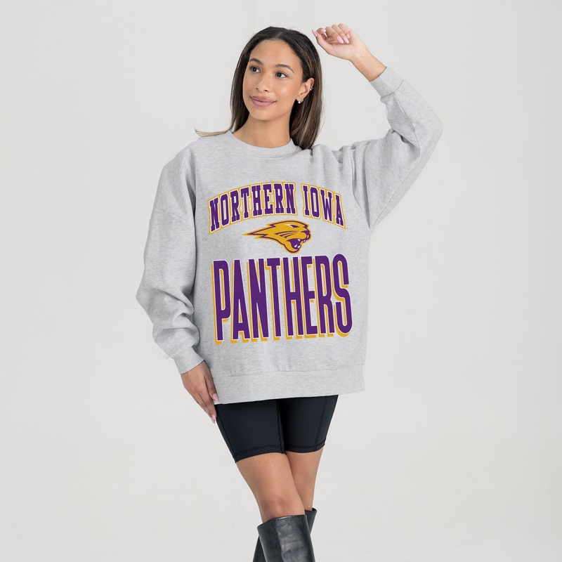 NORTHERN IOWA PANTHERS FIERCE FOCUS PREMIUM FLEECE DROP SHOULDER CREWNECK PULLOVER