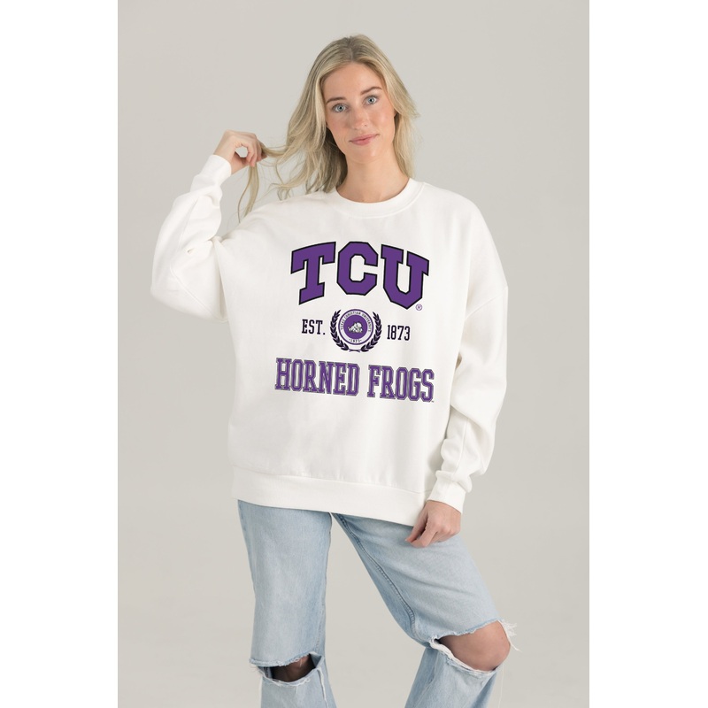 TCU HORNED FROGS Timeless Triumph Fleece Crewneck Pullover