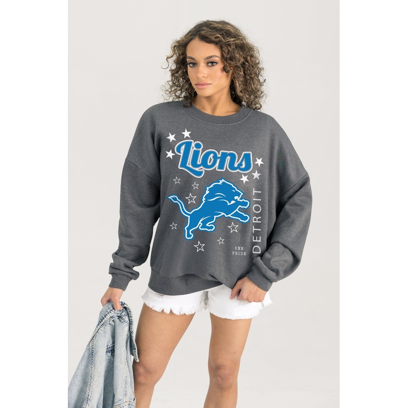 DETROIT LIONS Ready To Rumble Fleece Crewneck Pullover
