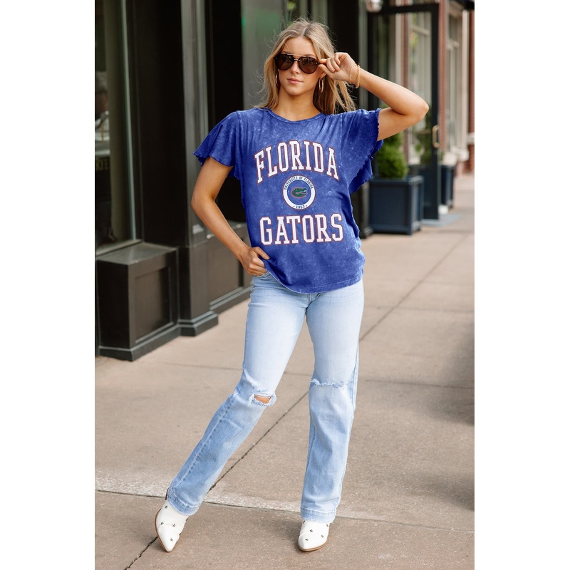 FLORIDA GATORS VICTORY MODE FLUTTER SLEEVE TEE IN ROYAL