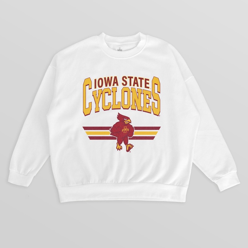 IOWA STATE CYCLONES SWIFT STRIKE PREMIUM FLEECE DROP SHOULDER CREWNECK PULLOVER