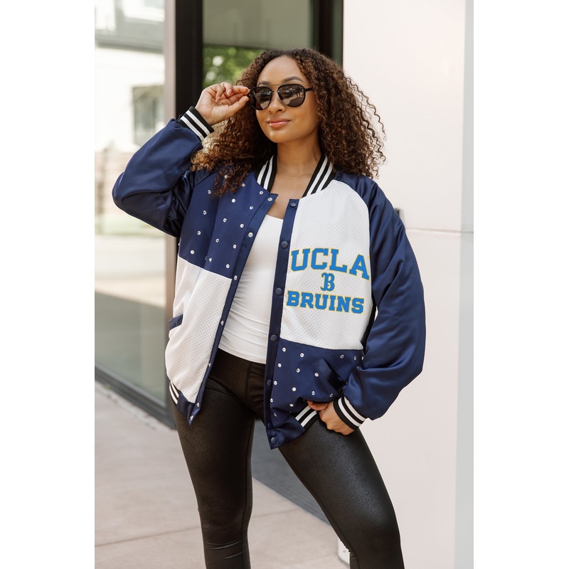 UCLA BRUINS REFINED RIVALRY THROWBACK VARSITY BOMBER JACKET