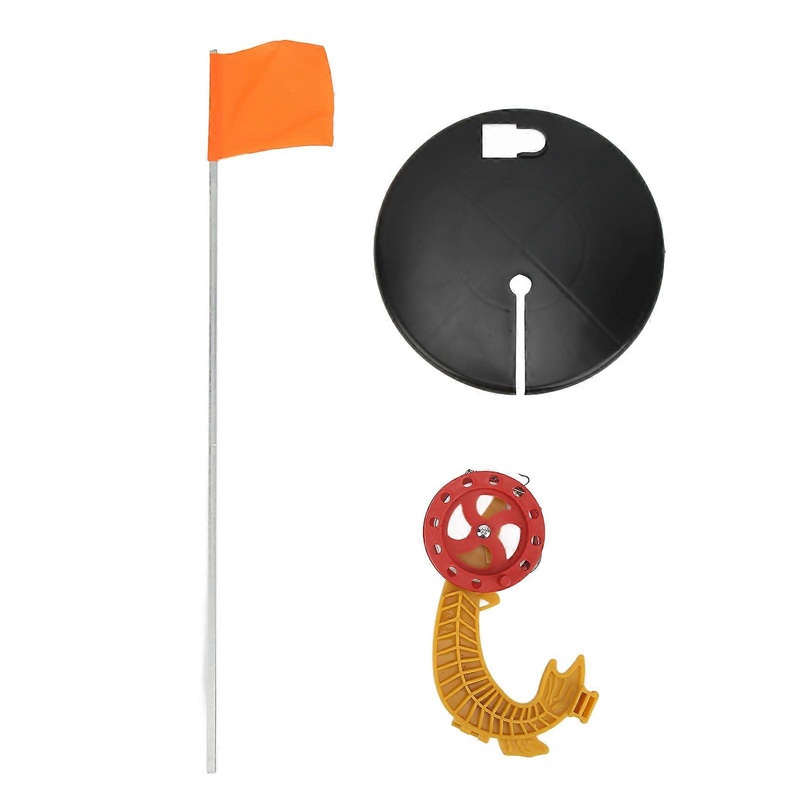 1 Set Portable Fishing Flag ABS Winter Ice Mini Fishing Pole Wheel Marker Flag Tackle Toolwith Line Hook