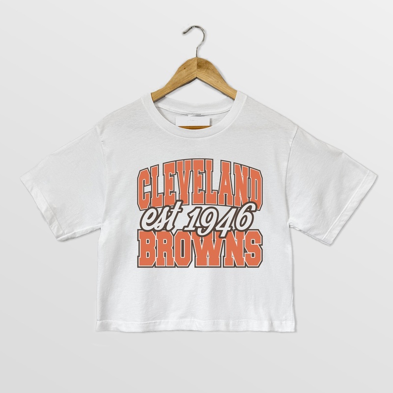 CLEVELAND BROWNS DEEP ROOTS BOXY FIT CROPPED TEE