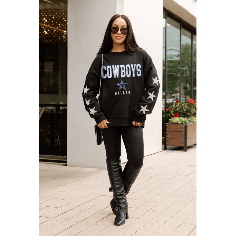 DALLAS COWBOYS VELOCITY STAR EMBELLISHED CREW SWEATSHIRT