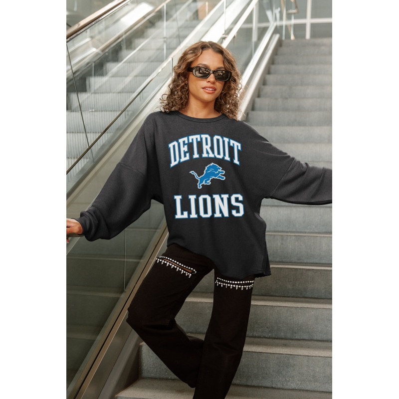 DETROIT LIONS RELENTLESS VINTAGE WASH CORDED PULLOVER