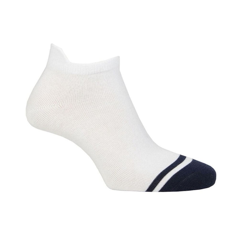 Glenmuir Women’s Eugenie Patterned Golf Socks – White/Navy Stripes