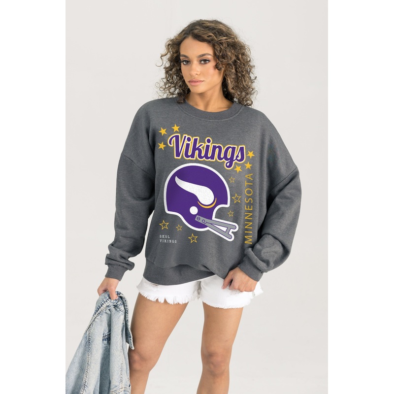 MINNESOTA VIKINGS Ready To Rumble Fleece Crewneck Pullover