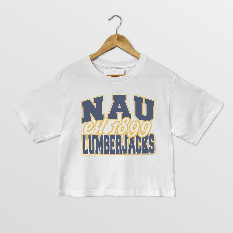 NORTHERN ARIZONA LUMBERJACKS DEEP ROOTS BOXY FIT WOMEN’S CROPPED TEE