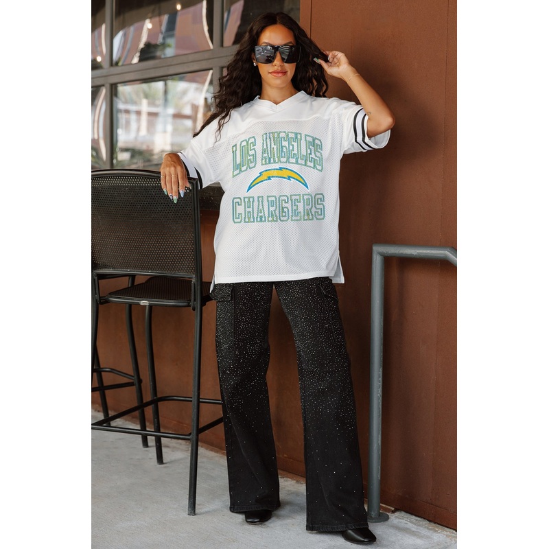 LOS ANGELES CHARGERS A Step Ahead Oversized Mesh Tee