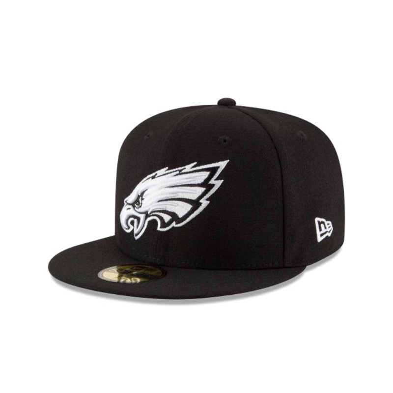 Philadelphia Eagles Black & White 59FIFTY Fitted Hat