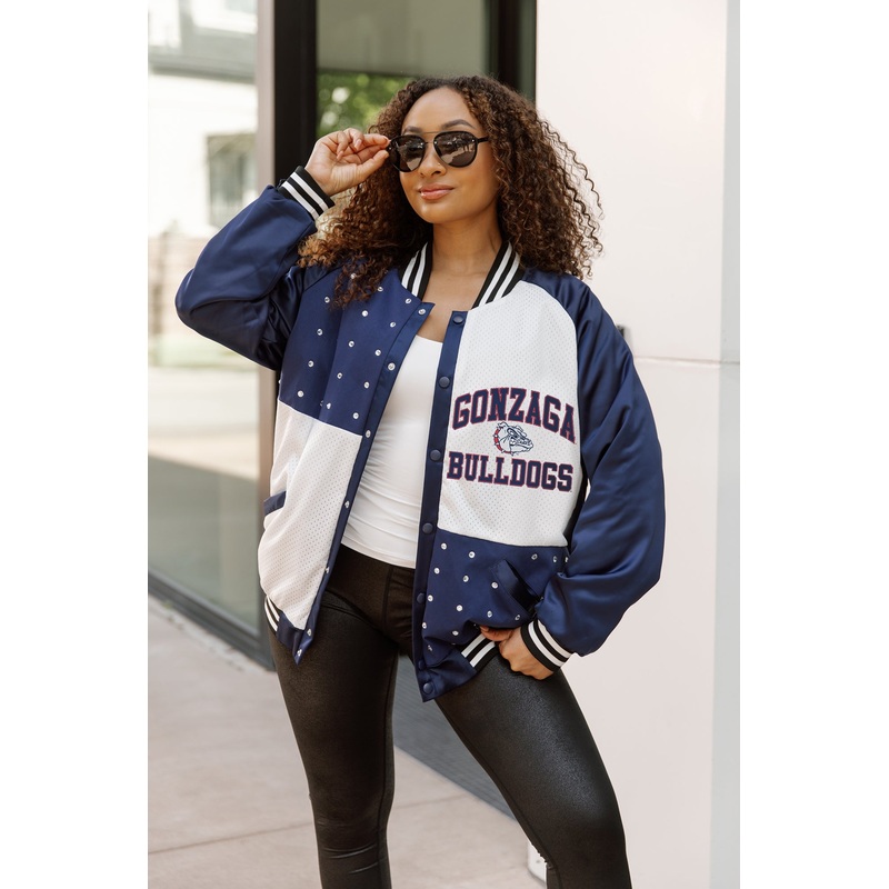 GONZAGA BULLDOGS REFINED RIVALRY THROWBACK VARSITY BOMBER JACKET