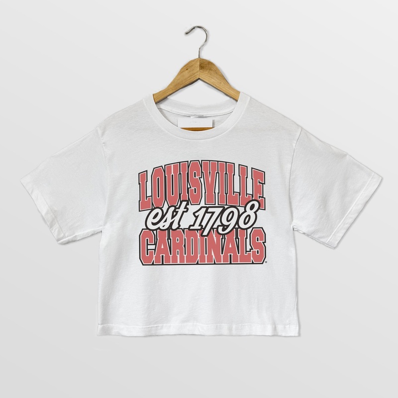 LOUISVILLE CARDINALS DEEP ROOTS BOXY FIT WOMEN’S CROPPED TEE