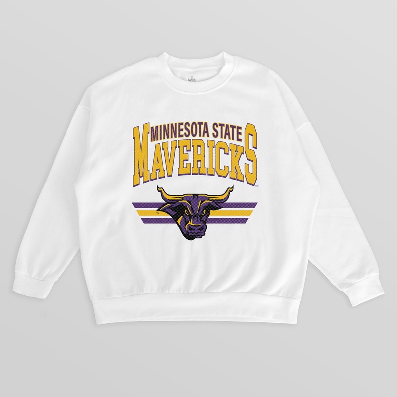 MINNESOTA STATE MANKATO MAVERICKS SWIFT STRIKE PREMIUM FLEECE DROP SHOULDER CREWNECK PULLOVER