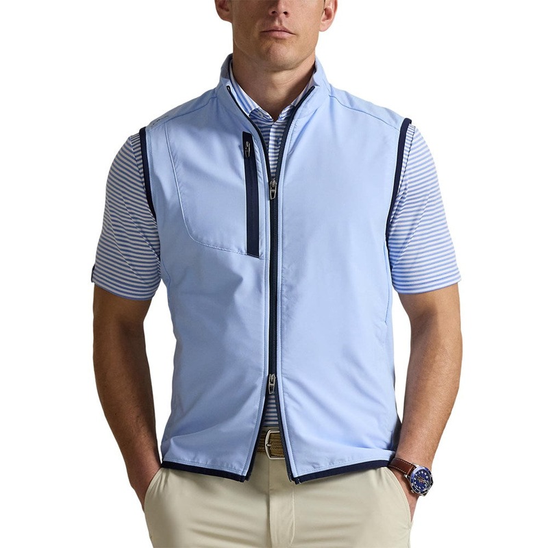 RLX Ralph Lauren Paneled Stretch Terry Vest – Office Blue