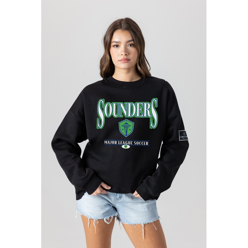 SEATTLE SOUNDERS FC Players Only Fleece Drop-Shoulder Crew