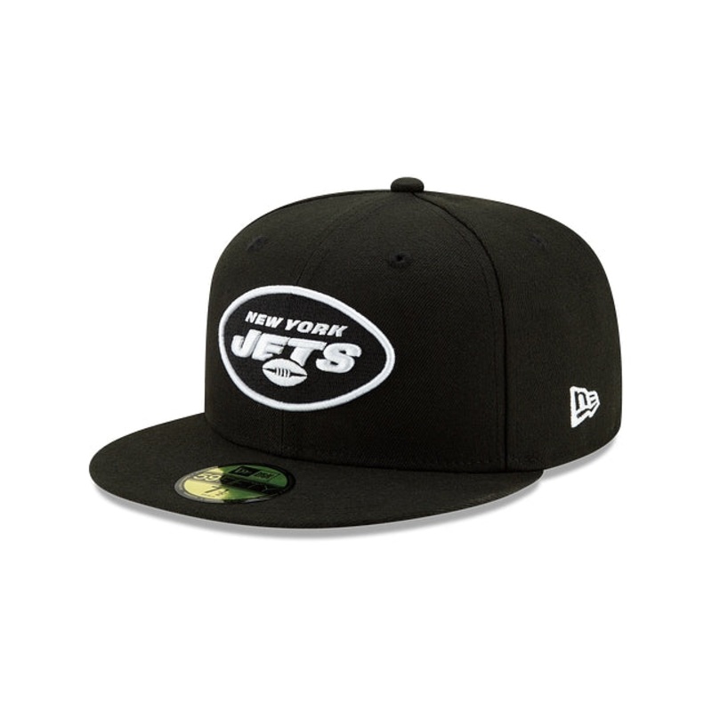 New York Jets Black and White 59FIFTY Fitted Hat