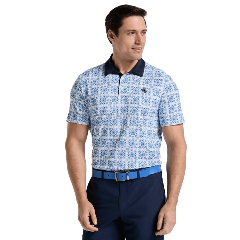 Original Penguin All-Over Cocktail Windowpane Printed Golf Polo
