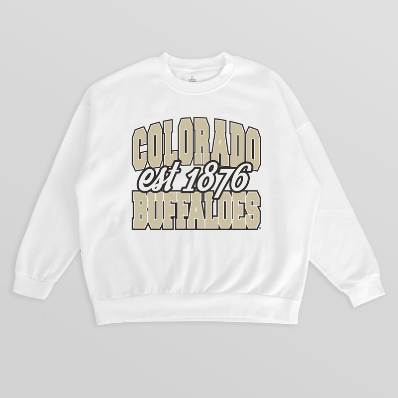 COLORADO BUFFALOES FADED FORMATION PREMIUM FLEECE DROP SHOULDER CREWNECK PULLOVER