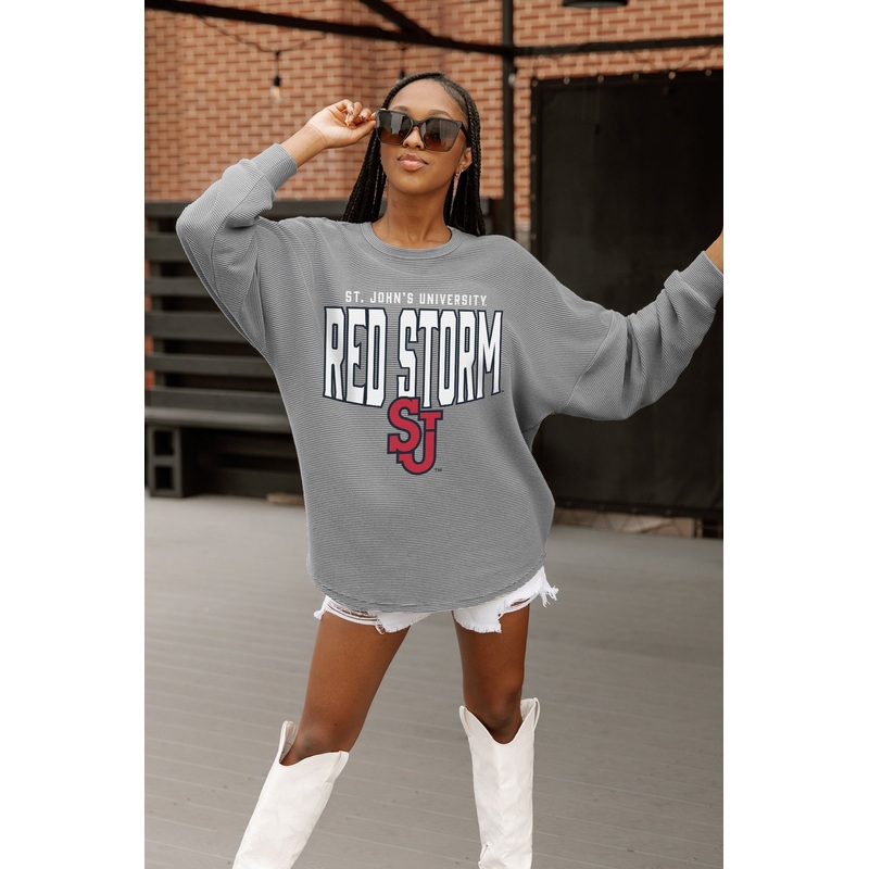 ST. JOHN’S RED STORM PURE MOTION VINTAGE WASH CORDED PULLOVER
