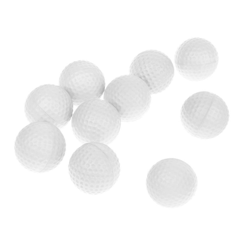 10 Pieces PU Foam Sponge Golf Training Soft Balls Golf Practice Balls White