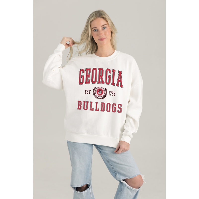 GEORGIA BULLDOGS Timeless Triumph Fleece Crewneck Pullover