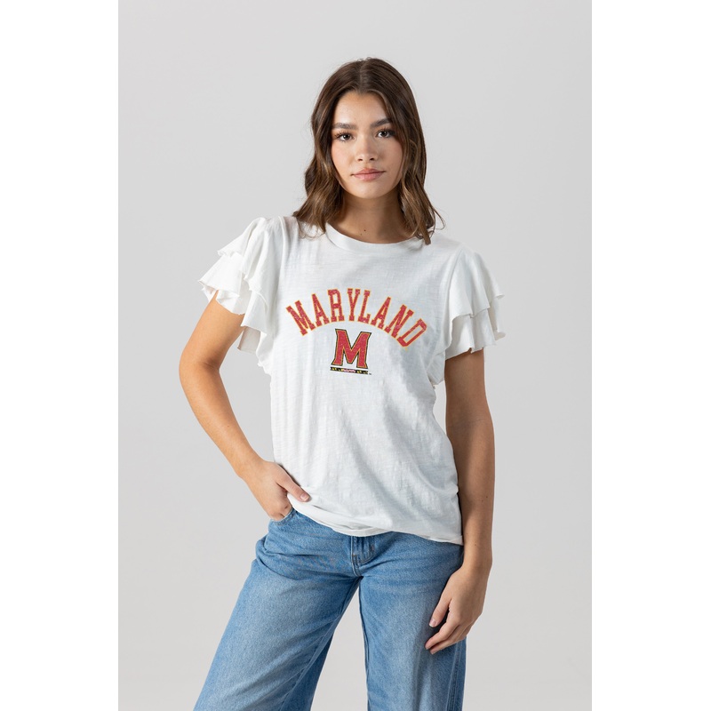 MARYLAND TERRAPINS All In To Win Flutter Crewneck Top
