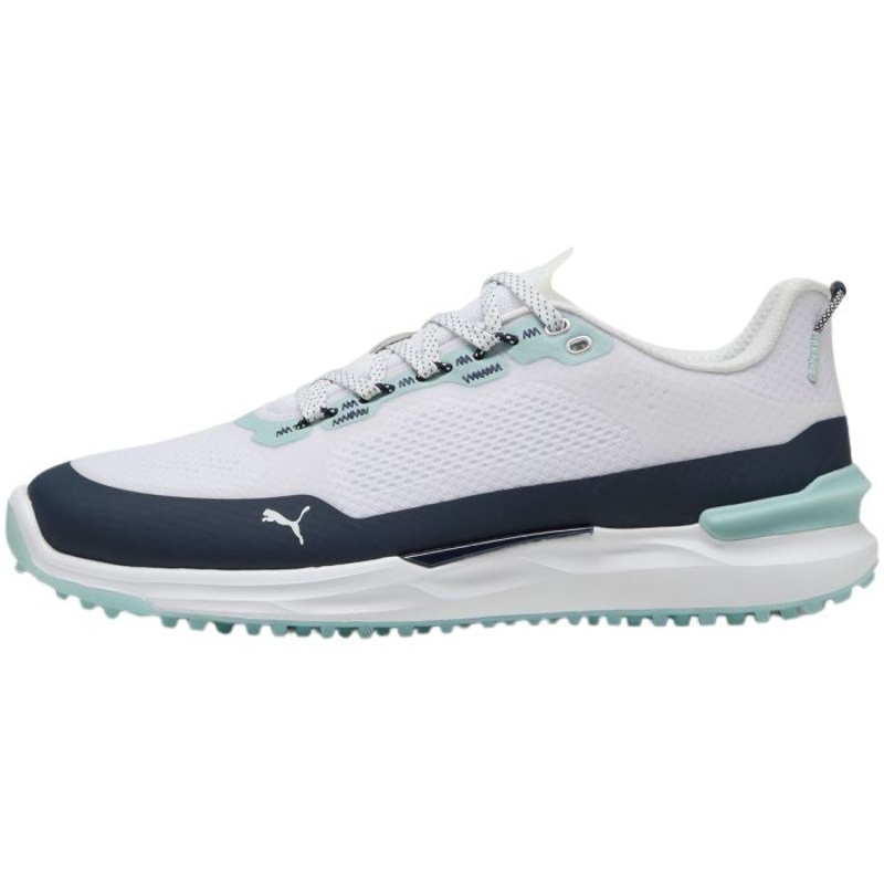 Puma Men’s Ignite Elevate X Spikeless Golf Shoes – Puma White/Deep Navy/Modern Mint