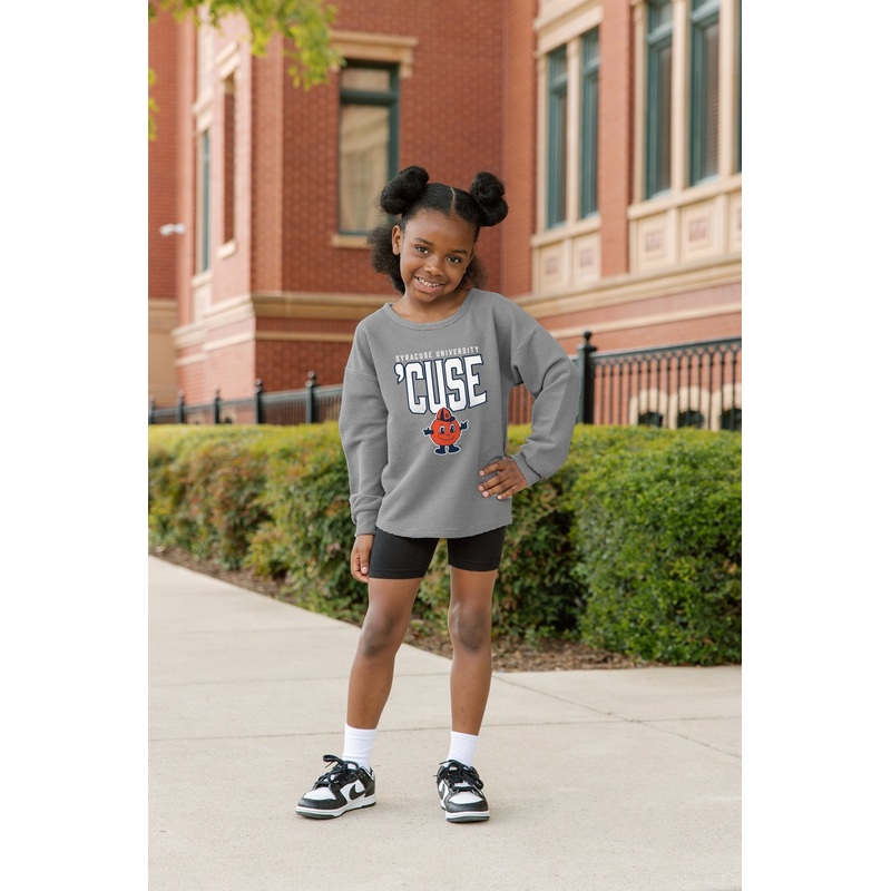 SYRACUSE ORANGE PURE MOTION KIDS VINTAGE WASH CORDED PULLOVER