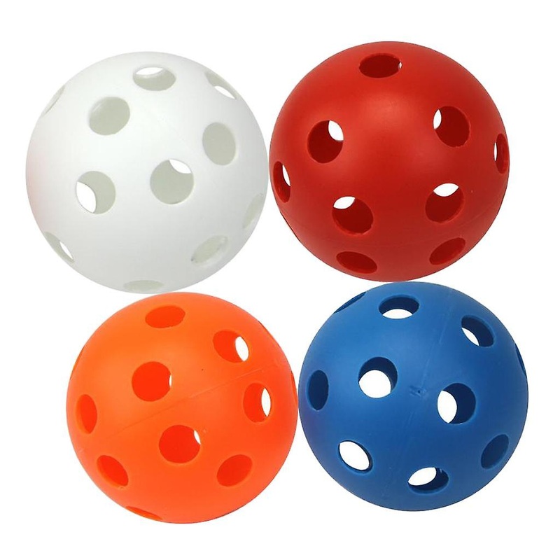 4 Pieces High Visibility Golf Balls with Holes for Indoor Training Practice