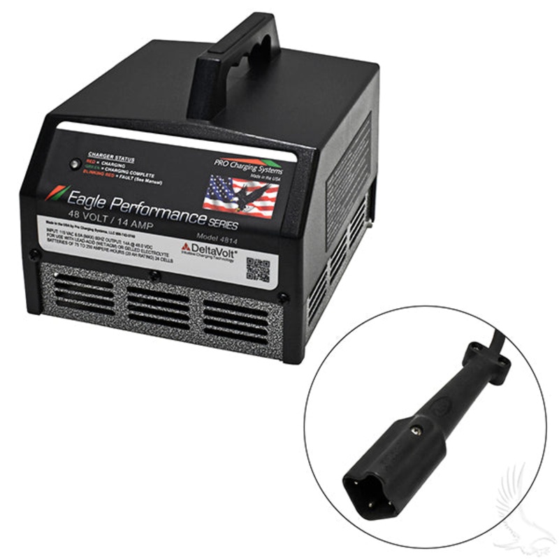 Battery Charger, Eagle Performance Series, 36V-48V Auto Ranging Voltage 15A, Yamaha 3-Prong PN# CGR-320