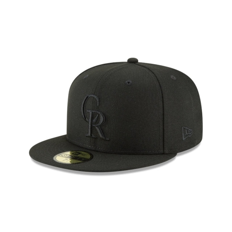 Colorado Rockies Blackout Basic 59FIFTY Fitted Hat